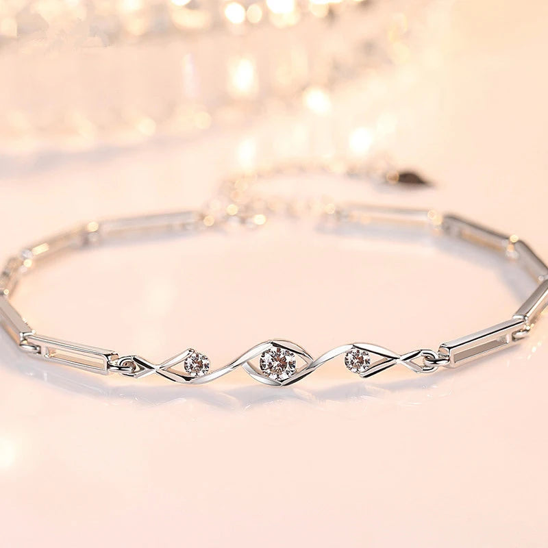 925 Silver Bracelet with Amethyst Gemstone for Wedding