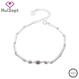 925 Silver Bracelet with Amethyst Gemstone for Wedding