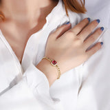 925 Silver Women's Bracelet with Zircon Gemstone for Wedding Party