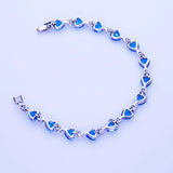 925 Silver Heart Shaped Zircon Women's Bracelet