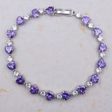925 Silver Heart Shaped Zircon Women's Bracelet