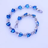 925 Silver Heart Shaped Zircon Women's Bracelet