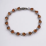 925 Silver Heart Shaped Zircon Women's Bracelet