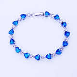 925 Silver Heart Shaped Zircon Women's Bracelet