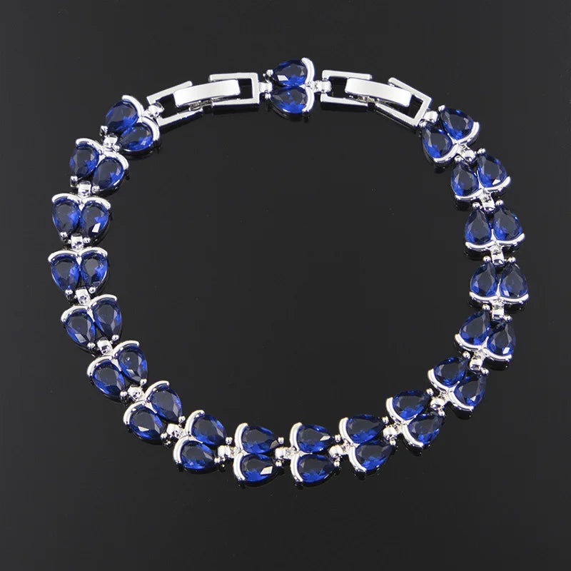 925 Silver Women Bracelet with Zircon for Wedding Engagement Birthday