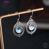 Moonstone Drop Earrings 925 Silver Jewelry for Wedding Party