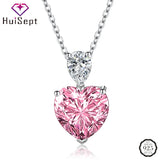 925 Silver Heart Pendant Necklace with Zircon Gemstone for Wedding Party Gift