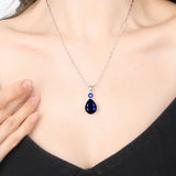 925 Silver Women Necklace with Zircon Gemstone Pendant