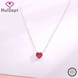 Heart Shape Ruby Gemstone Pendant Silver 925 Necklace for Wedding