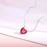 Heart Shape Ruby Gemstone Pendant Silver 925 Necklace for Wedding