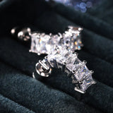 Rectangle CZ Stud Earrings for Women