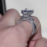 High-Quality Silver Cubic Zirconia Wedding Ring for Women