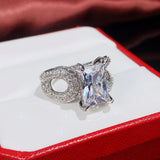 Modern Statement Engagement Party Finger-ring CZ Jewelry