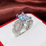 Modern Statement Engagement Party Finger-ring CZ Jewelry