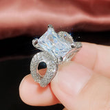 Modern Statement Engagement Party Finger-ring CZ Jewelry