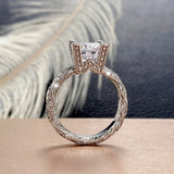 Crystal Cubic Zirconia Ring for Women Engagement Wedding Bands Silver