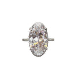 Oval CZ Crystal Wedding Ring Silver Engagement Proposal Jewelry