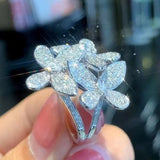 Butterfly Dazzling Women Finger Rings Wedding Party Accessories Fancy Gift