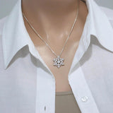Snowflakes Necklace with Crystal CZ Stone for Women