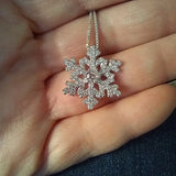 Snowflakes Necklace with Crystal CZ Stone for Women