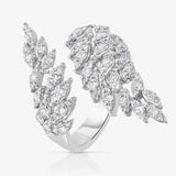 Wings Rings Sparkling CZ Crystal Silver Opening Rings Adjustable