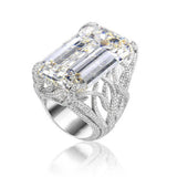 Geometric CZ Wedding Band Women's Ring Silver Party Jewelry