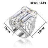 Geometric CZ Wedding Band Women's Ring Silver Party Jewelry