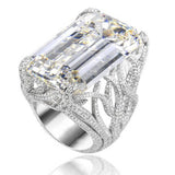 Geometric CZ Wedding Band Women's Ring Silver Party Jewelry