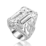 Geometric CZ Wedding Band Women's Ring Silver Party Jewelry