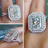 Crystal CZ Rings for Women Proposal Wedding Bands Jewelry