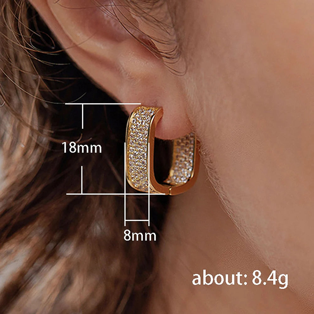 CZ Hoop Earrings for Women Silver Lady Earrings Drop Jewelry