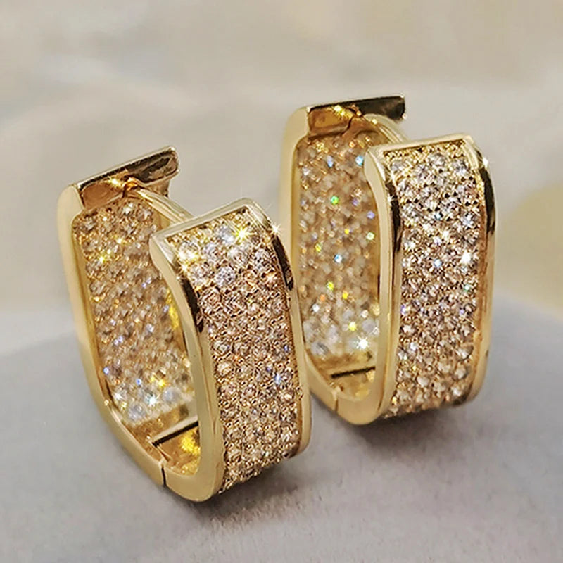 CZ Hoop Earrings for Women Silver Lady Earrings Drop Jewelry