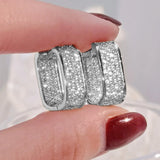 CZ Hoop Earrings for Women Silver Lady Earrings Drop Jewelry