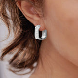 CZ Hoop Earrings for Women Silver Lady Earrings Drop Jewelry