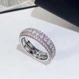 Crystal CZ Wedding Bands Women's Ring Round Circle Shaped Female Rings