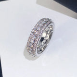 Crystal CZ Wedding Bands Women's Ring Round Circle Shaped Female Rings