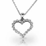 Princess Heart Pendant Necklace Silver Jewelry for Women