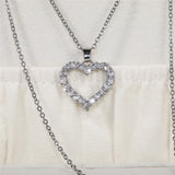 Princess Heart Pendant Necklace Silver Jewelry for Women