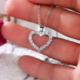 Princess Heart Pendant Necklace Silver Jewelry for Women