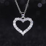 Princess Heart Pendant Necklace Silver Jewelry for Women