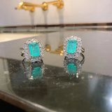 Blue-green CZ Women's Engagement Wedding Ring Gorgeous Jewelry