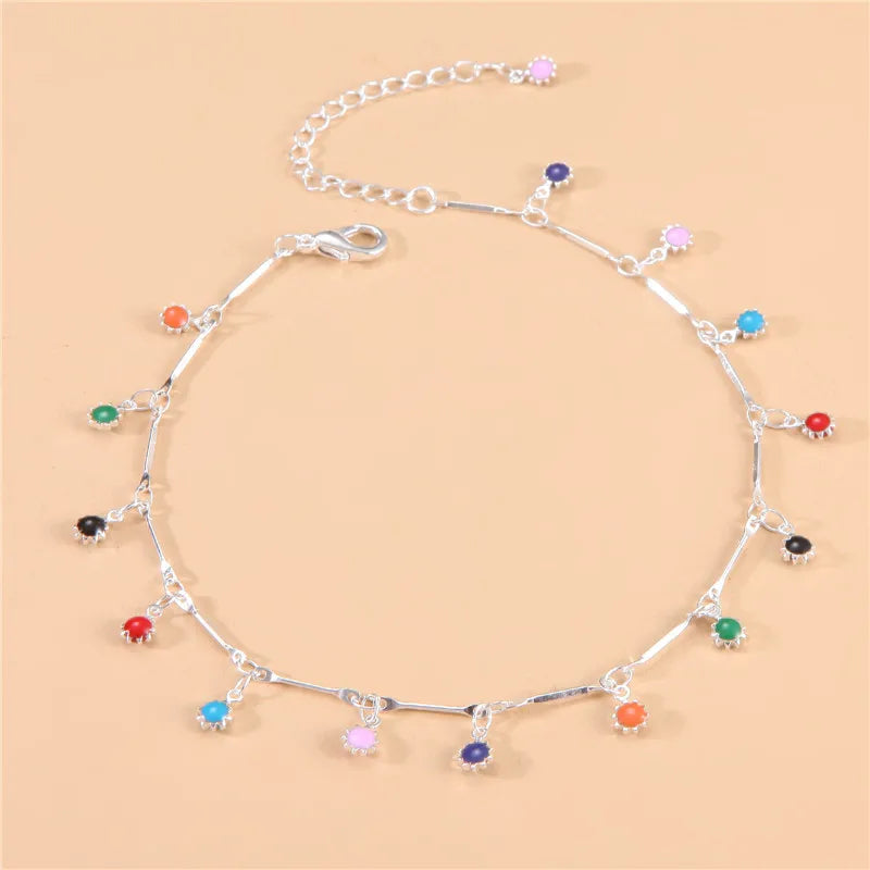 Bohemian Rainbow Anklet Bracelet Foot Jewelry Summer Accessory Gift