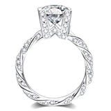 Crystal CZ Bridal Wedding Rings with Twist Band
