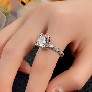 Crystal CZ Bridal Wedding Rings with Twist Band