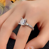 Crystal CZ Bridal Wedding Rings with Twist Band