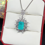 Green CZ Necklace Women Wedding Party Accessories