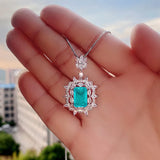 Green CZ Necklace Women Wedding Party Accessories