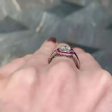 Red CZ Wedding Rings for Women Unique Engagement Anniversary Party Jewelry