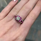 Red CZ Wedding Rings for Women Unique Engagement Anniversary Party Jewelry