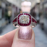 Red CZ Wedding Rings for Women Unique Engagement Anniversary Party Jewelry